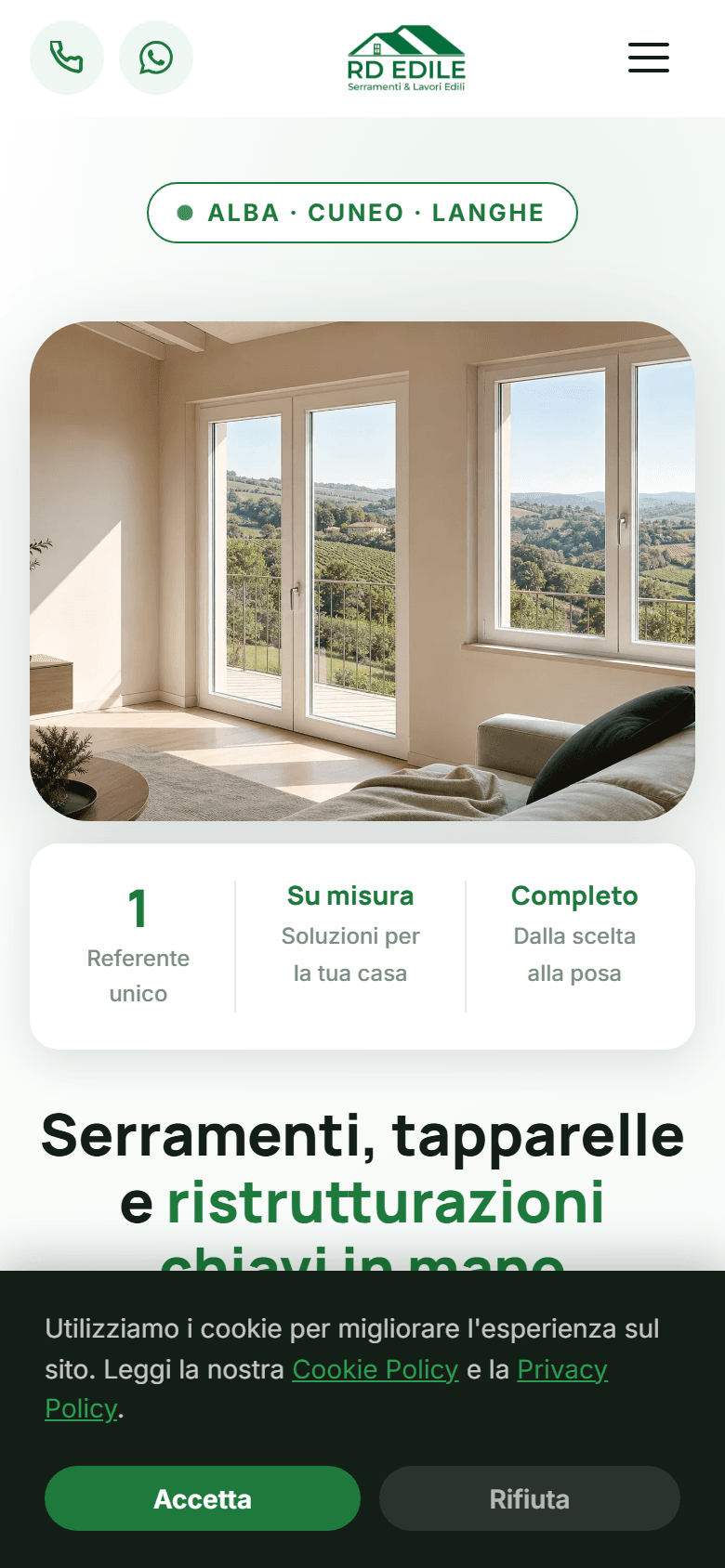 Anteprima mobile del progetto RD Edile — sito business per impresa edile ad Alba